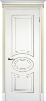 Межкомнатная дверь ТЕКОНА Смальта 03 Белый ral 9003  патина золото