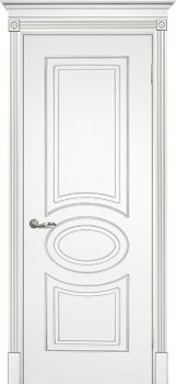 Межкомнатная дверь ТЕКОНА Смальта 03 Белый ral 9003  патина серебро