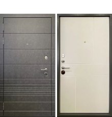 Дверь Ратибор Мегаполис 3К Штукатурка графит / силк сноу